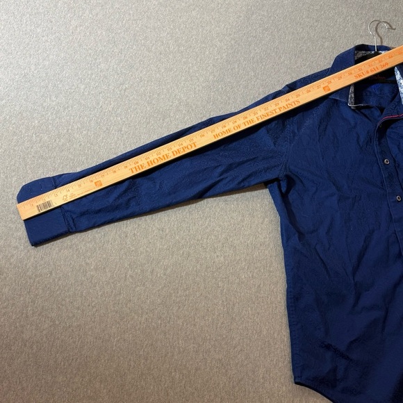 Robert Graham Classic Fit Button Up Long Sleeve Shirt Small Navy Blue Design - Picture 7 of 7